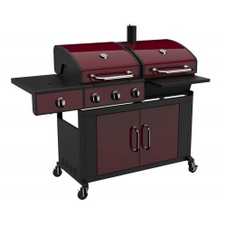 Grill gazowo - węglowy 3.1  COMBO bordo - 18101 POWYSTAWOWY